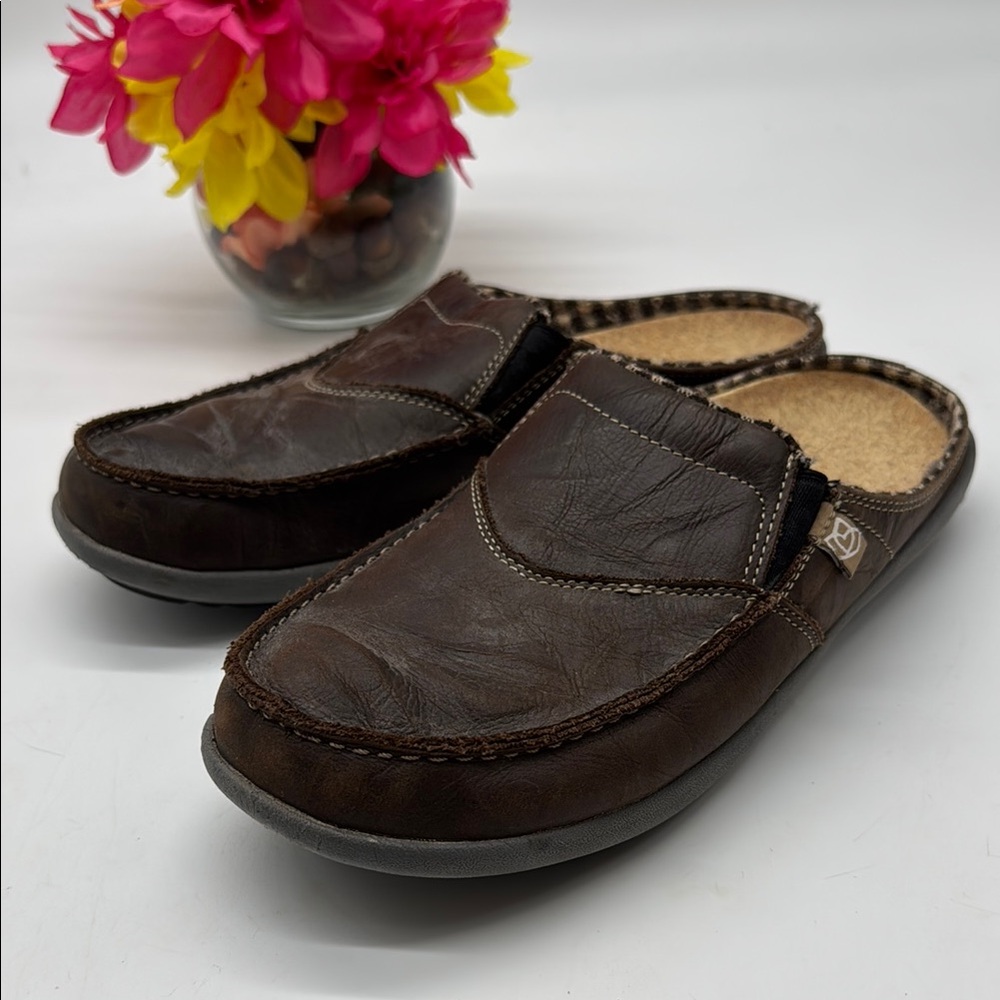 Spenco Brown Slip-Onn Mule Leather Loafers Size 11 CM7522C